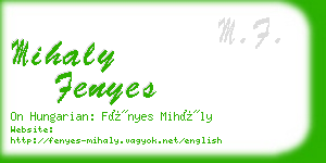 mihaly fenyes business card